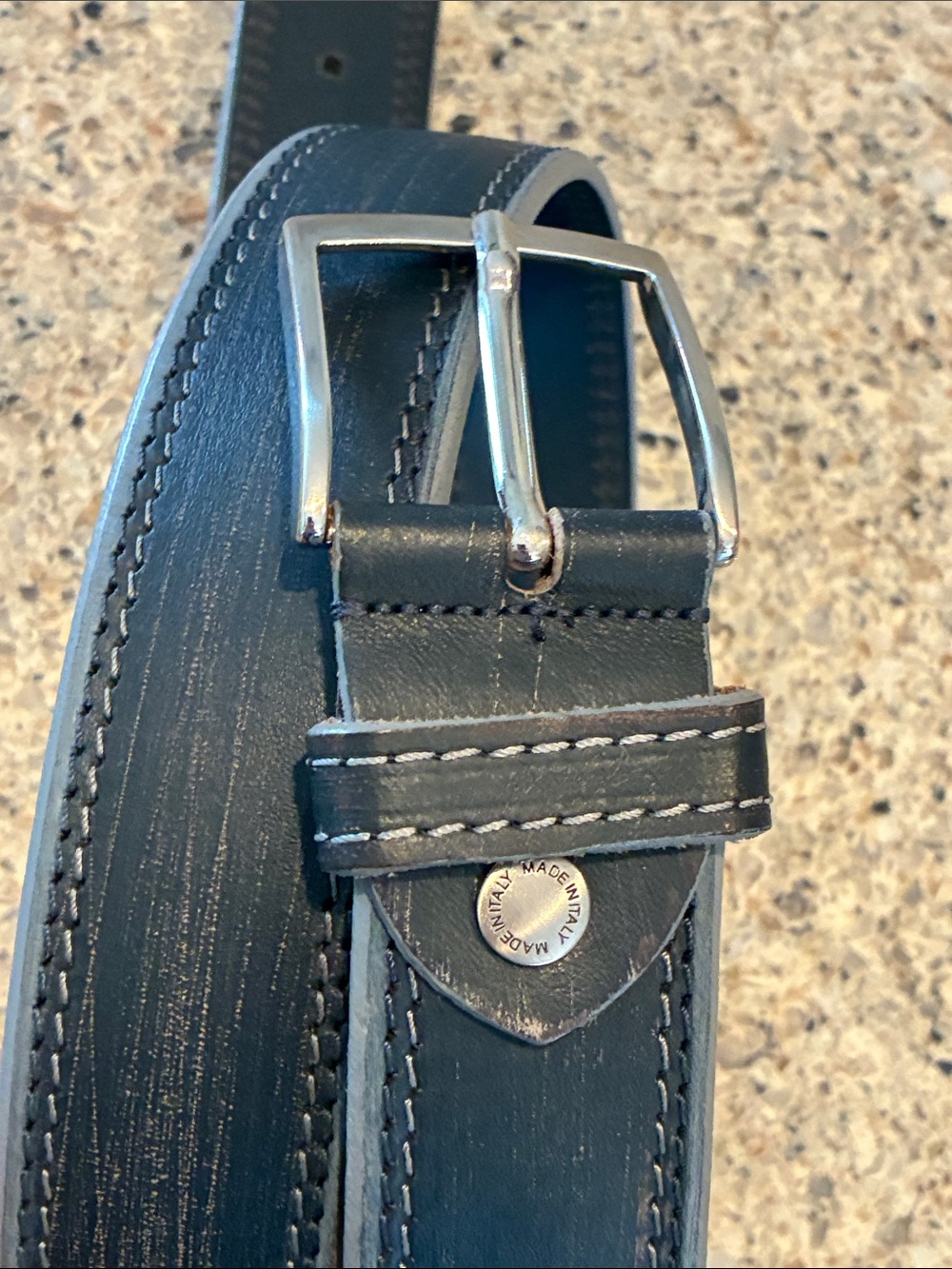 Men's 40 (fits like 36) Cappelletti Nay Blue Handmade in Italy Leather Belt